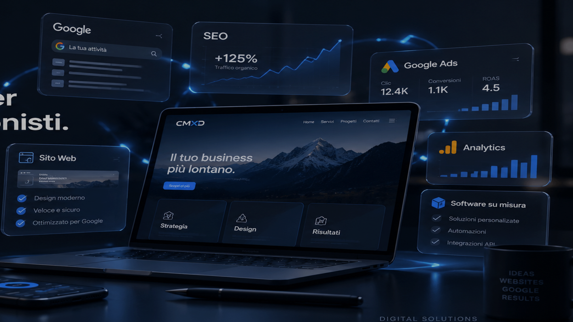 Agenzia digitale CMXD Solutions per siti web, SEO, Google e software gestionali in Italia